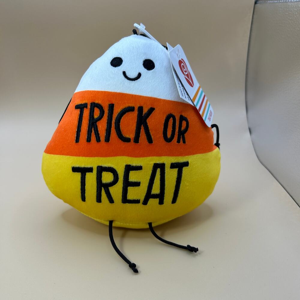 American Greetings Candy Corn Plush 6.5 in tall w Gift Card Holder So Cute!